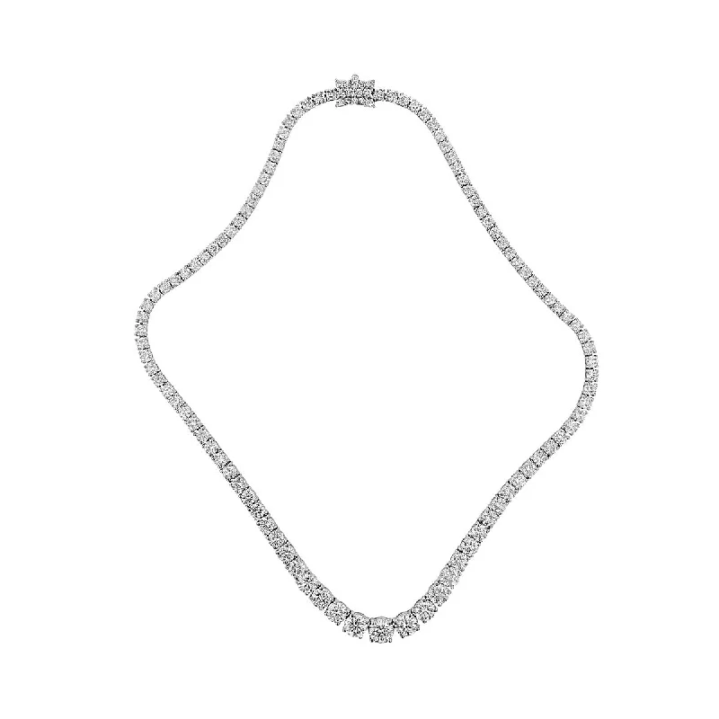 Silver necklaces with personalized pendants -Platinum Riviera 25.19-Carat Diamond Necklace