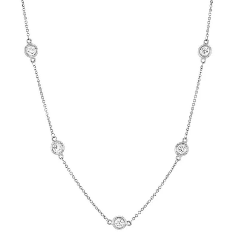 Fashionable multi-layered necklaces for chic fashion -2 3/5 Carat Diamond by the Yard Necklace