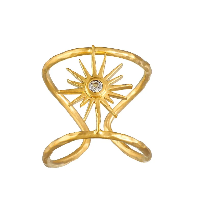 Colorful enamel rings for playful fashion -Divine Dreams Starburst Adjustable Ring