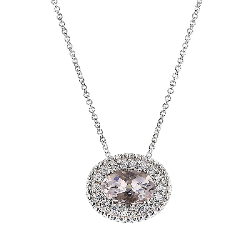 Sparkling diamond necklaces for upscale events -Pastel Morganite and Diamond Necklace