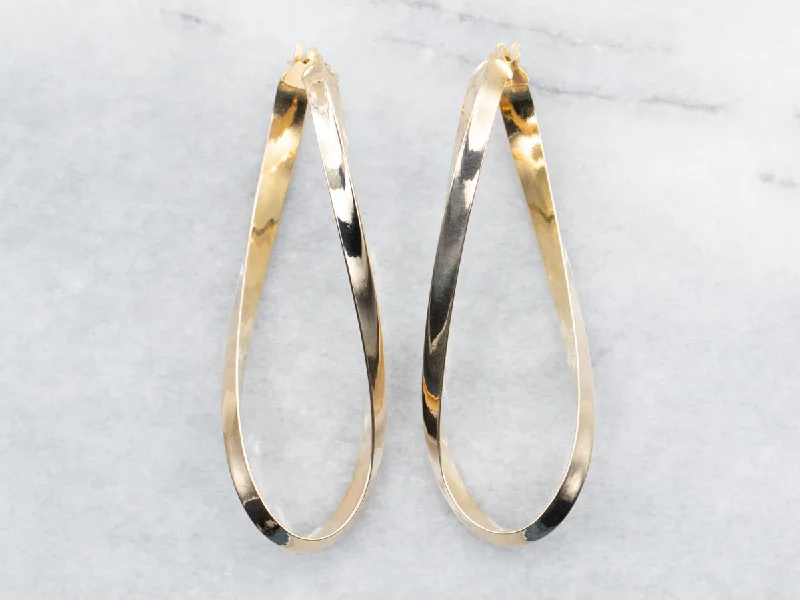 Classic gemstone earrings for refined elegance -Elongated Loop Hoop Earrings