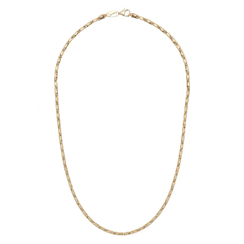 Classic pearl necklaces for formal wear -Solid Bullet Chain Necklace, 22 Inches, Sterling with 18 Yellow Gold Plating