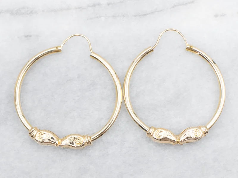 Classic pearl drop earrings for evening wear -Ram Head Hoop Earrings