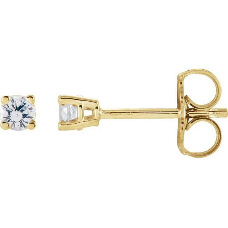 Elegant earrings with sparkling diamonds -14K Yellow 4 mm Stuller Lab-Grown Moissanite Stud Earrings