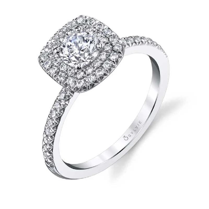 Luxury gemstone rings with intricate designs -Sylvie Classic Double Halo Engagement Ring S1496