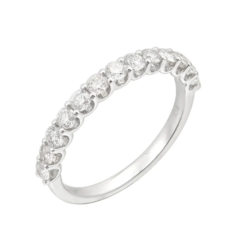 Simple diamond rings for everyday elegance -0.60 Cttw Round Diamond 18K White Gold Wedding Band