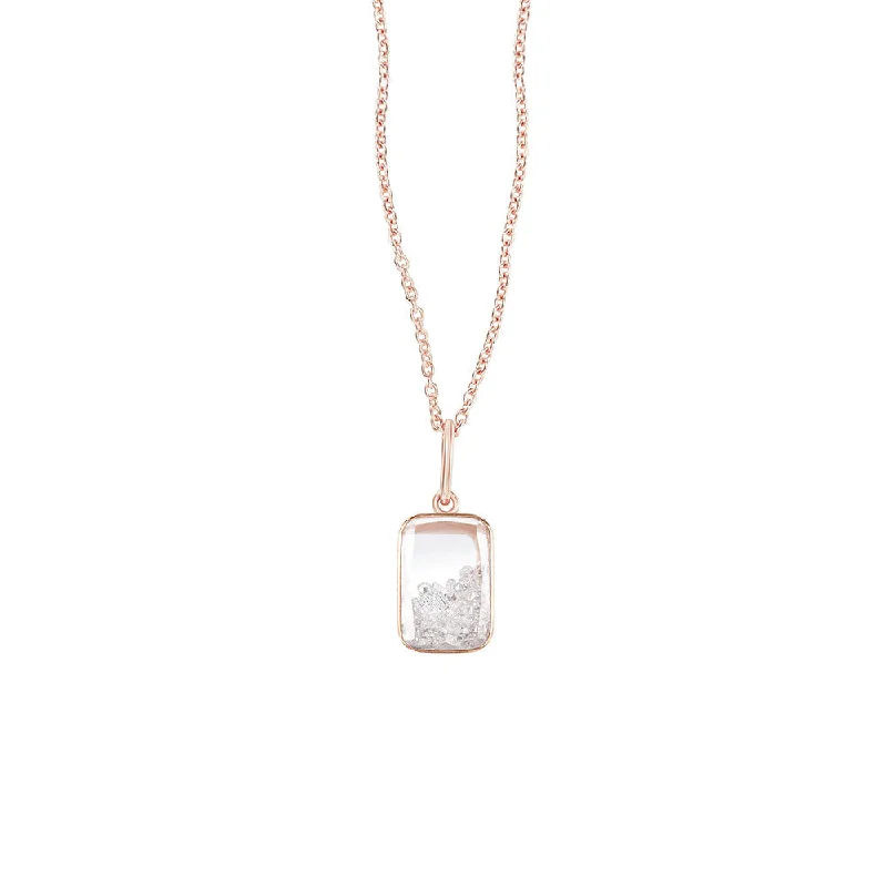 Unique gemstone pendant necklaces for one-of-a-kind fashion -18 Karat Rose Gold Diamond Shaker Necklace