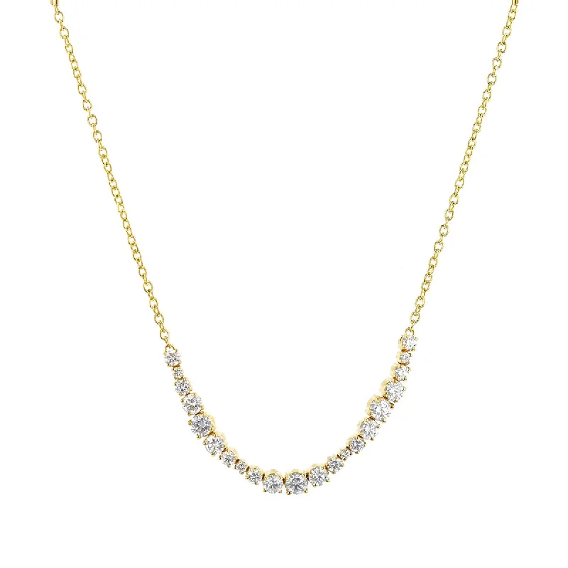 Delicate gold necklaces for everyday wear -Diamond Wave Necklace