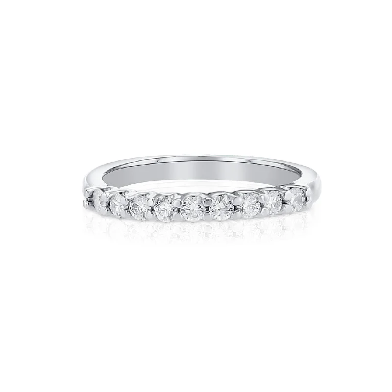 Handcrafted rings with intricate designs -0.30 Carat Round Diamond Platinum Band