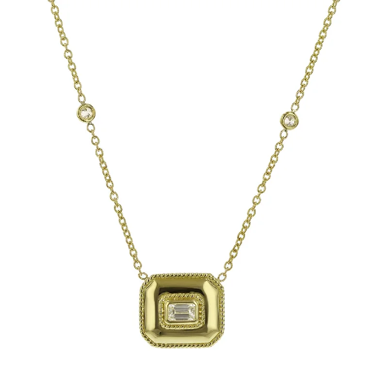 Personalized crystal pendant necklaces for personal charm -Emerald-Cut Diamond Necklace