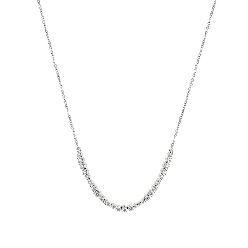 Designer necklaces for luxury fashion collections -Diamond Wave Necklace